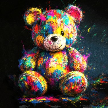 Teddybeer schilderij 